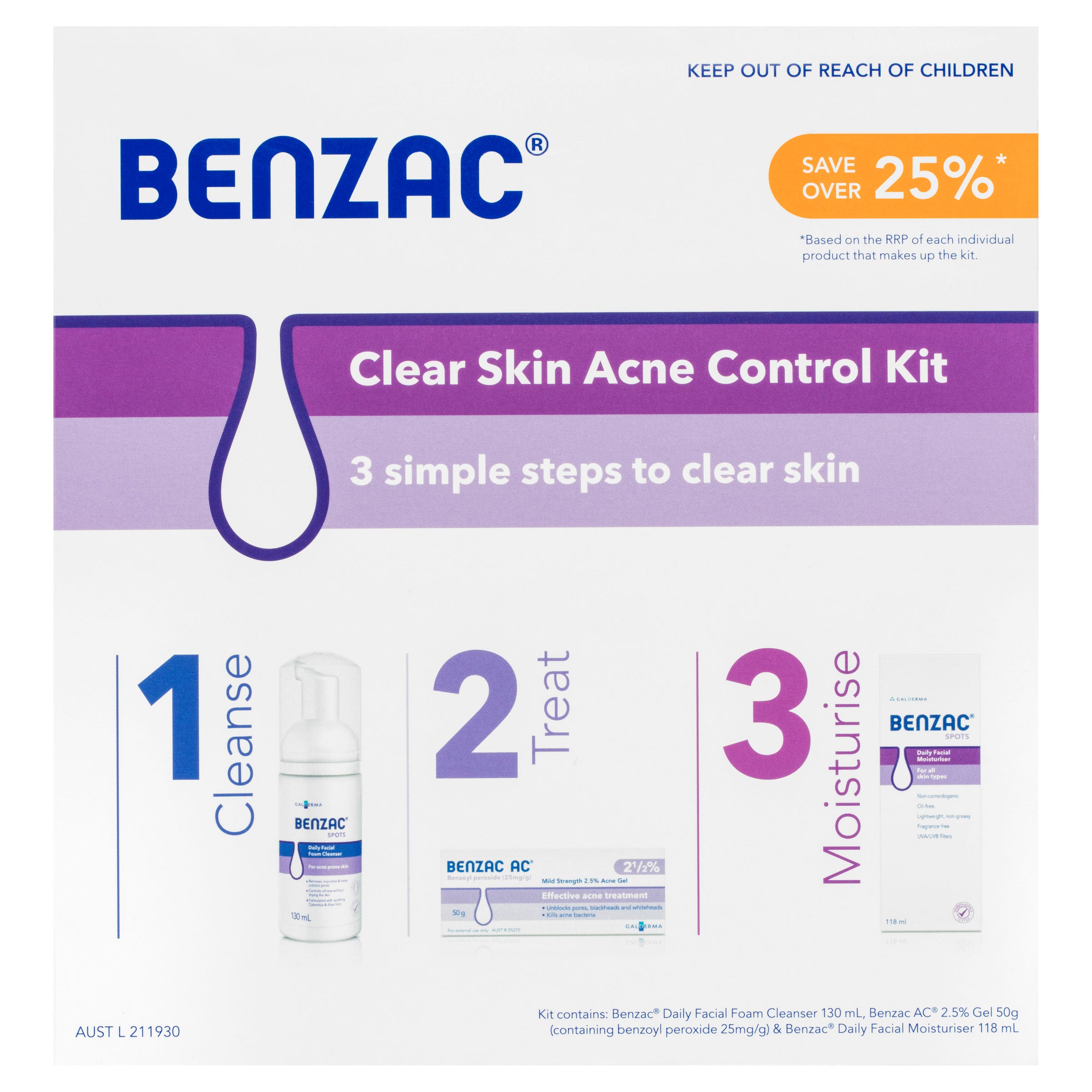 Benzac 3 Step Acne Kit Exp 11/20
