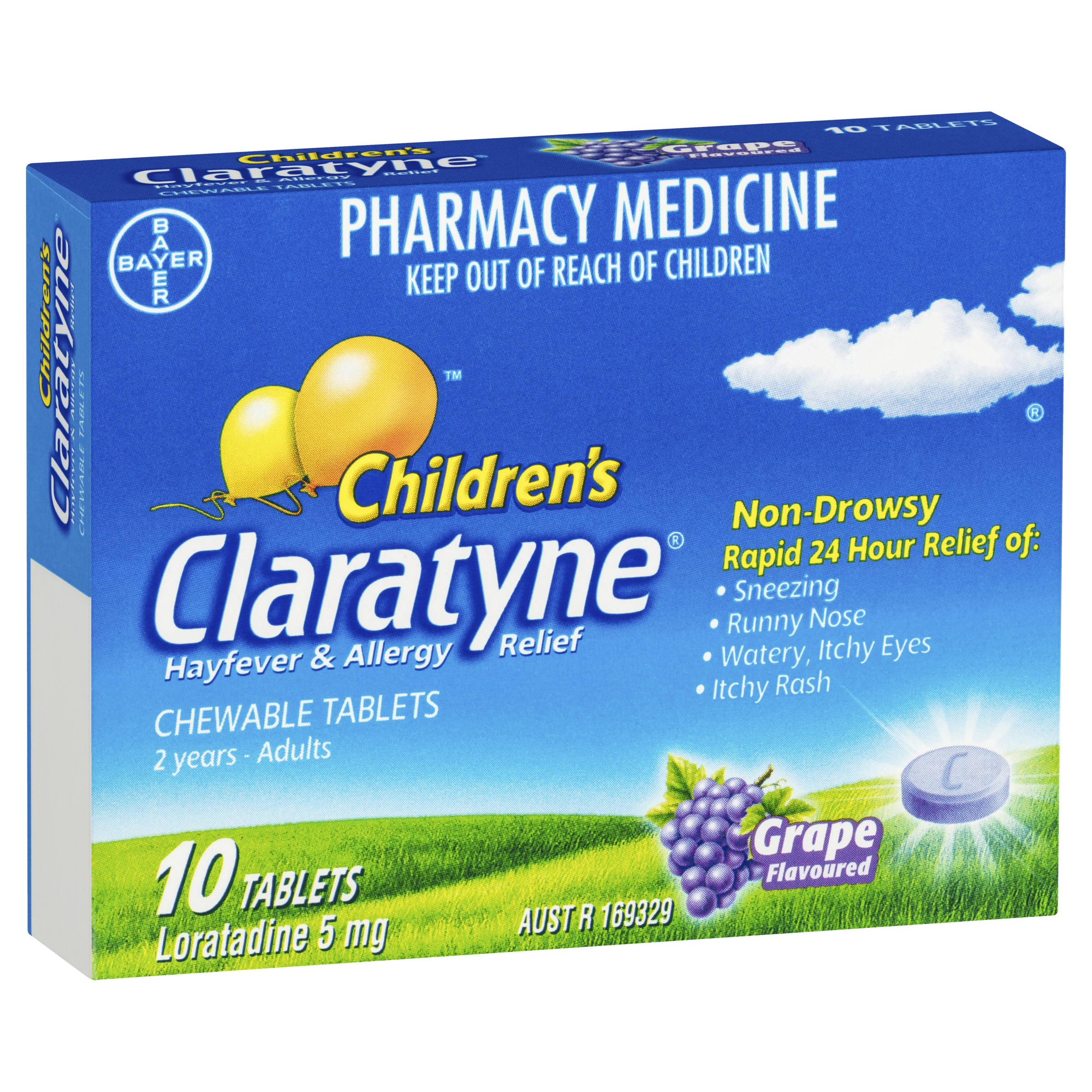 Claratyne Child Chew Grape Tablets