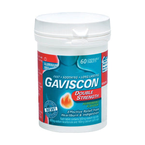 Gaviscon Double Strength Peppermint Chew 60 Tablets