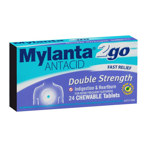 Mylanta 2Go Double Strength Tablets 24s