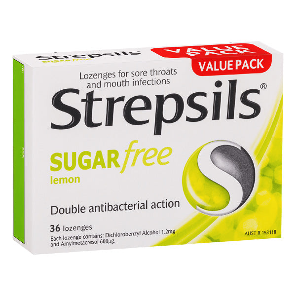 Strepsils Lemon Sugar Free Lozenges 36s