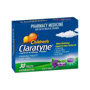 Claratyne Child Chew Grape Tablets