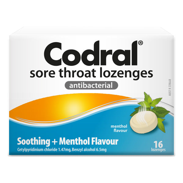Codral Sore Throat Lozenges Menthol 16s