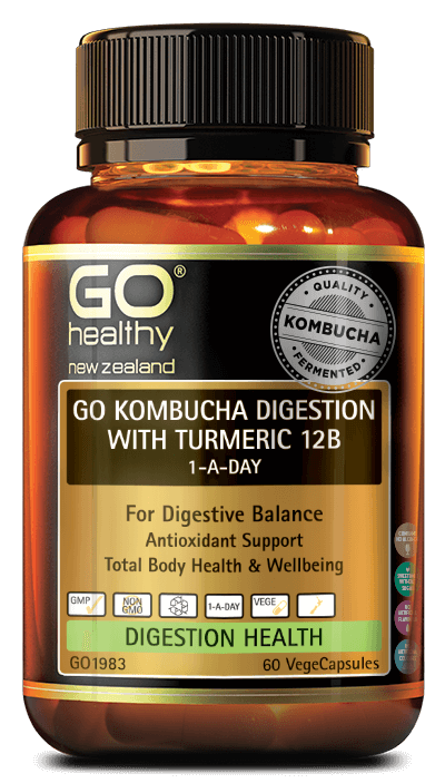 Go Kombucha Digestion with Turmeric 12B 1-a-day 60 capsules