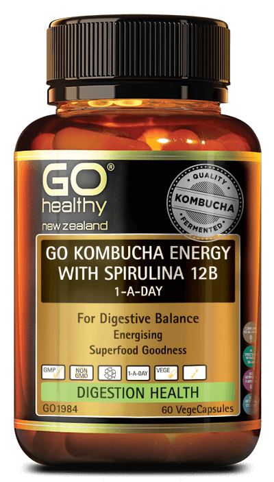Go Kombucha Energy with Spirulina 12B 1-a-day 60 Capsules