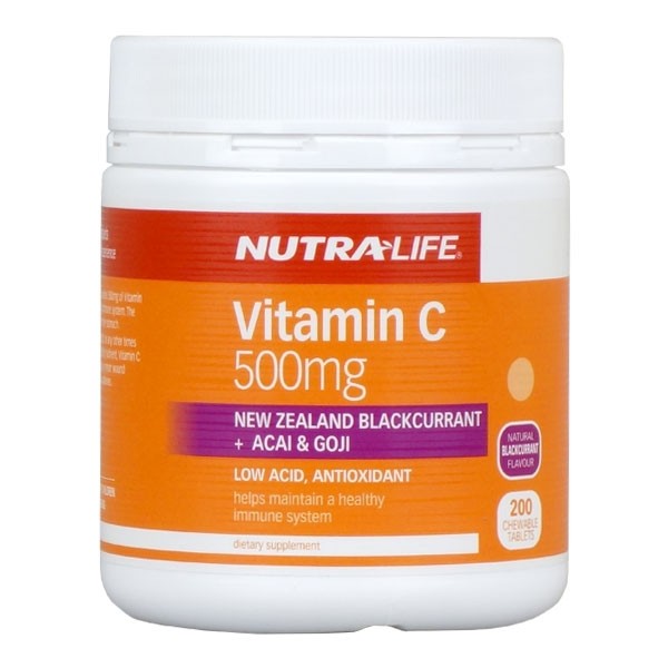 Nutra Life Vitamin C 500mg Blackcurrant + Acai & Goji