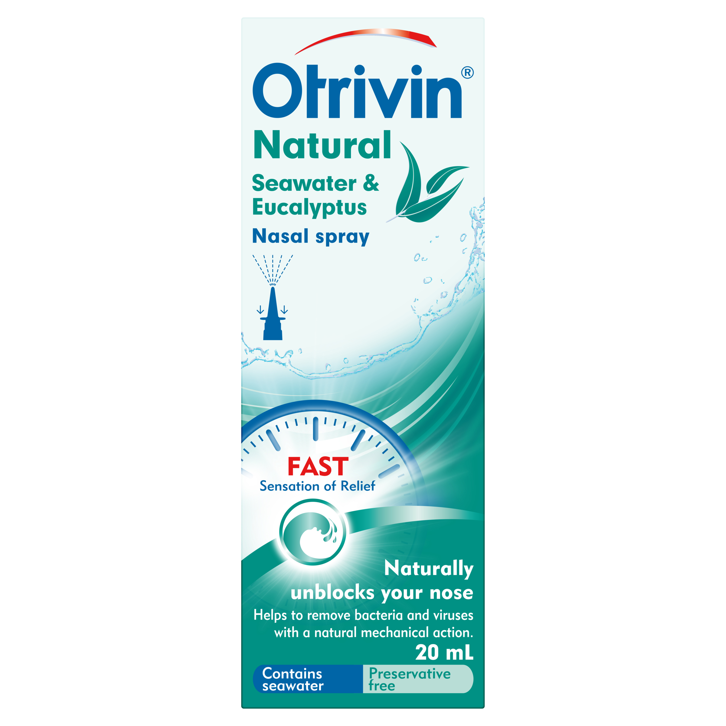 Otrivin Natural Nasal Spray Seawater & Eucalyptus 20ml